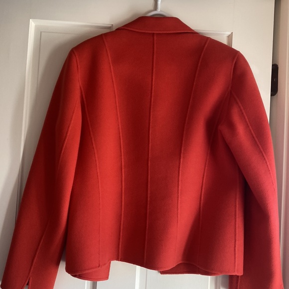 Orange shell style blazer. 100% wool size 12 - Picture 3 of 4